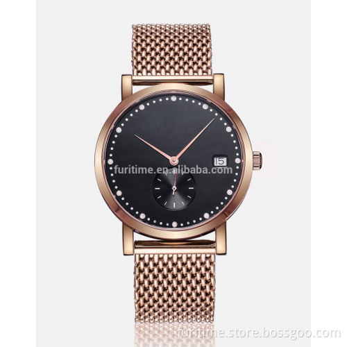 Slim elegant stainless steel men's watch,Big face watch